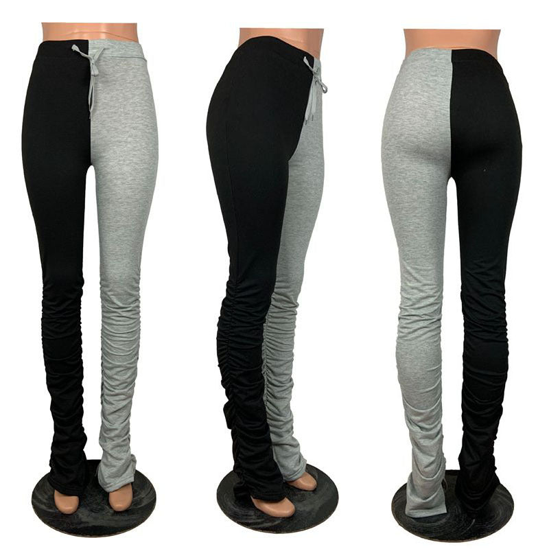 Colorblock lace trousers women's clothing