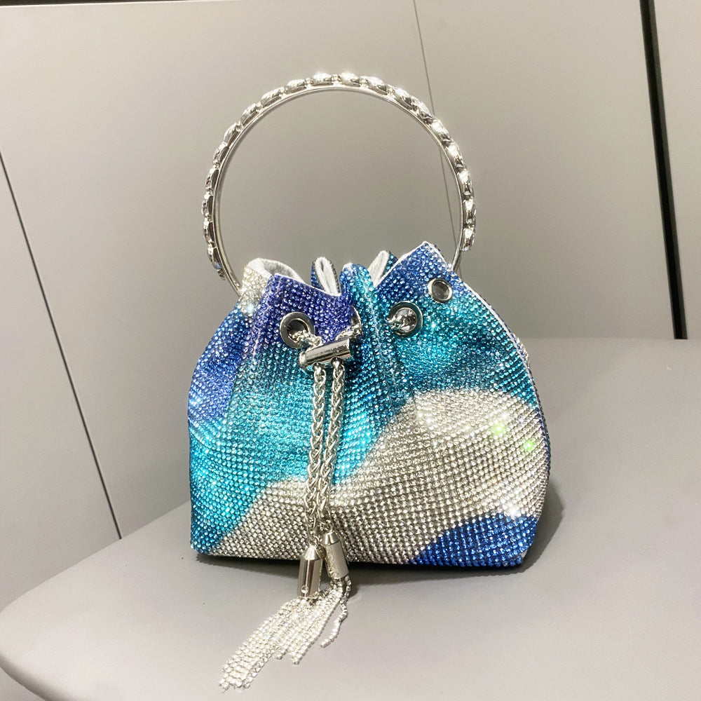 Diamond-embellished Handle Tote Bag With A Single-shouldercrossbody Strap