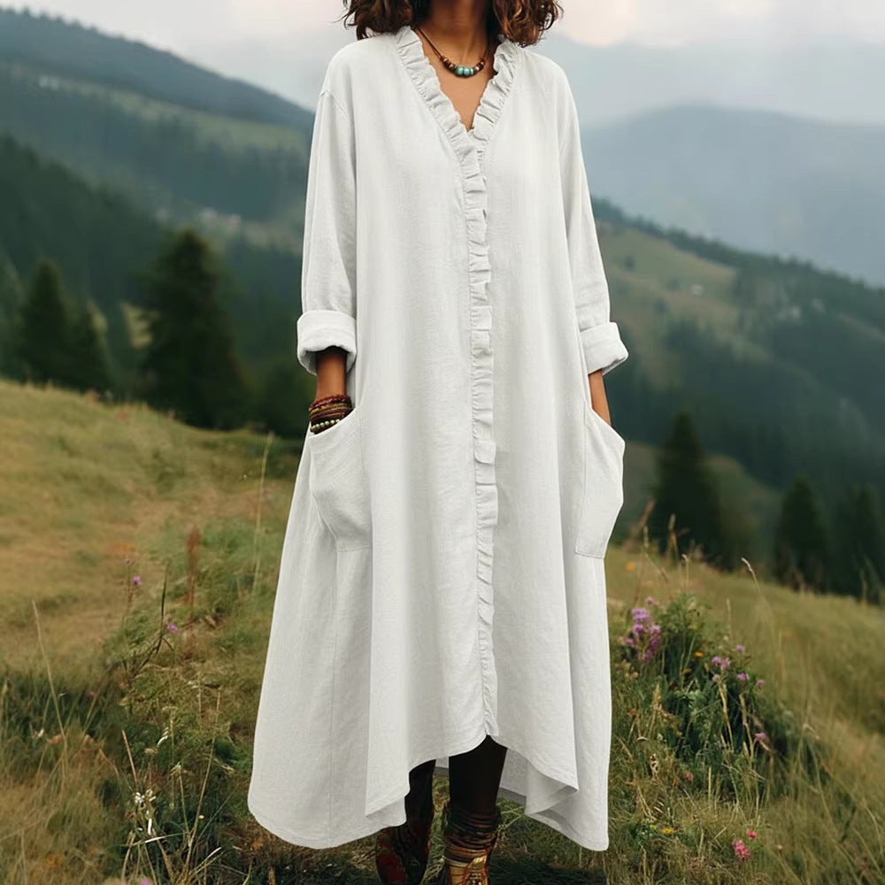 Stylish Relaxed-fit Cotton Midi Dress