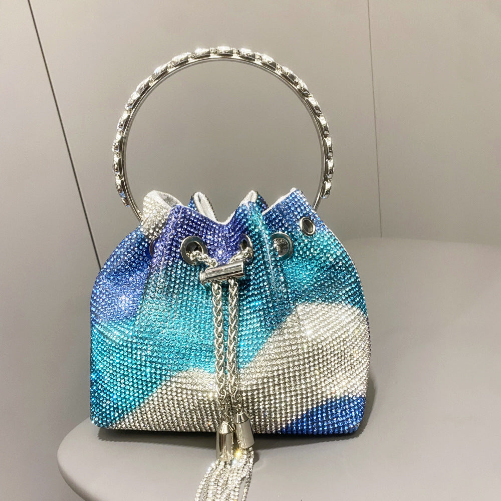 Diamond-embellished Handle Tote Bag With A Single-shouldercrossbody Strap